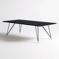 Prostokątny stół do jadalni z płyty MDF i stali, czarny, 200 × 100 × 74 cm